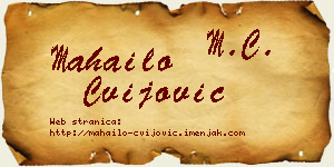 Mahailo Cvijović vizit kartica